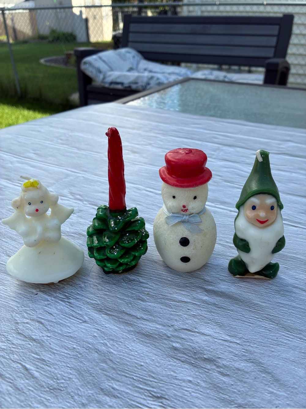 Vintage Mid-Century Gurley Christmas Mini Candle Lot of 4 - Unused with Labels